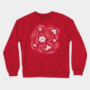 Abstract folk floral art. Flowers print, poster. Crewneck Sweatshirt